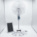 Ventilateur Solaire Rechargeable Anti-Coupure avec 2 Ampoules LED et Charge Téléphone
